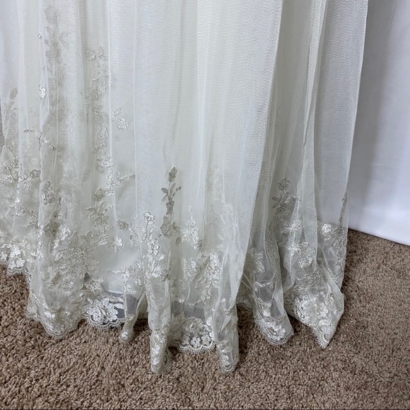 WTOO Strapless Floral Applique Wedding Dress - Picture 4 of 14